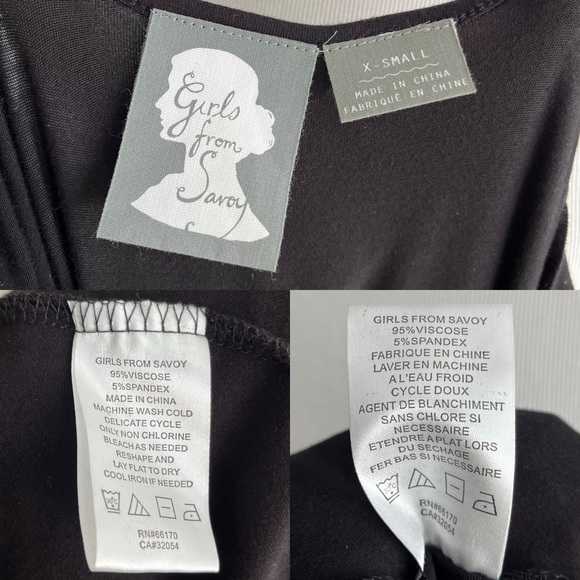 Anthropologie Girls From Savoy Annabel Black Dress Women’s XS - Picture 6 of 7